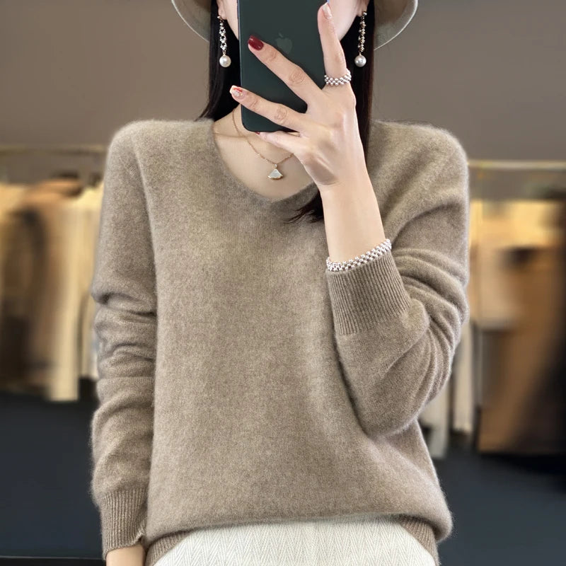 Women's Merino Wool V-Neck Sweater