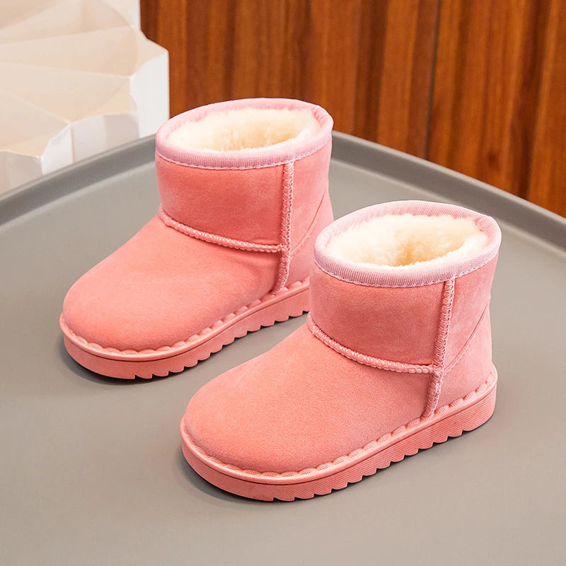 Kids Plush Snow Boots - Slip-On Short Winter Boots for Boys and Girls - photo 5