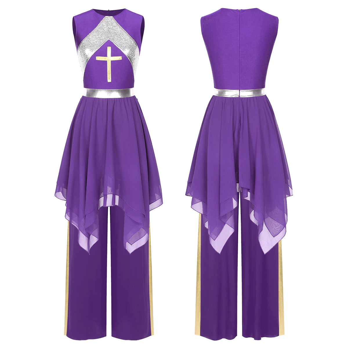 Women's lyrical mesh dress with pants set
