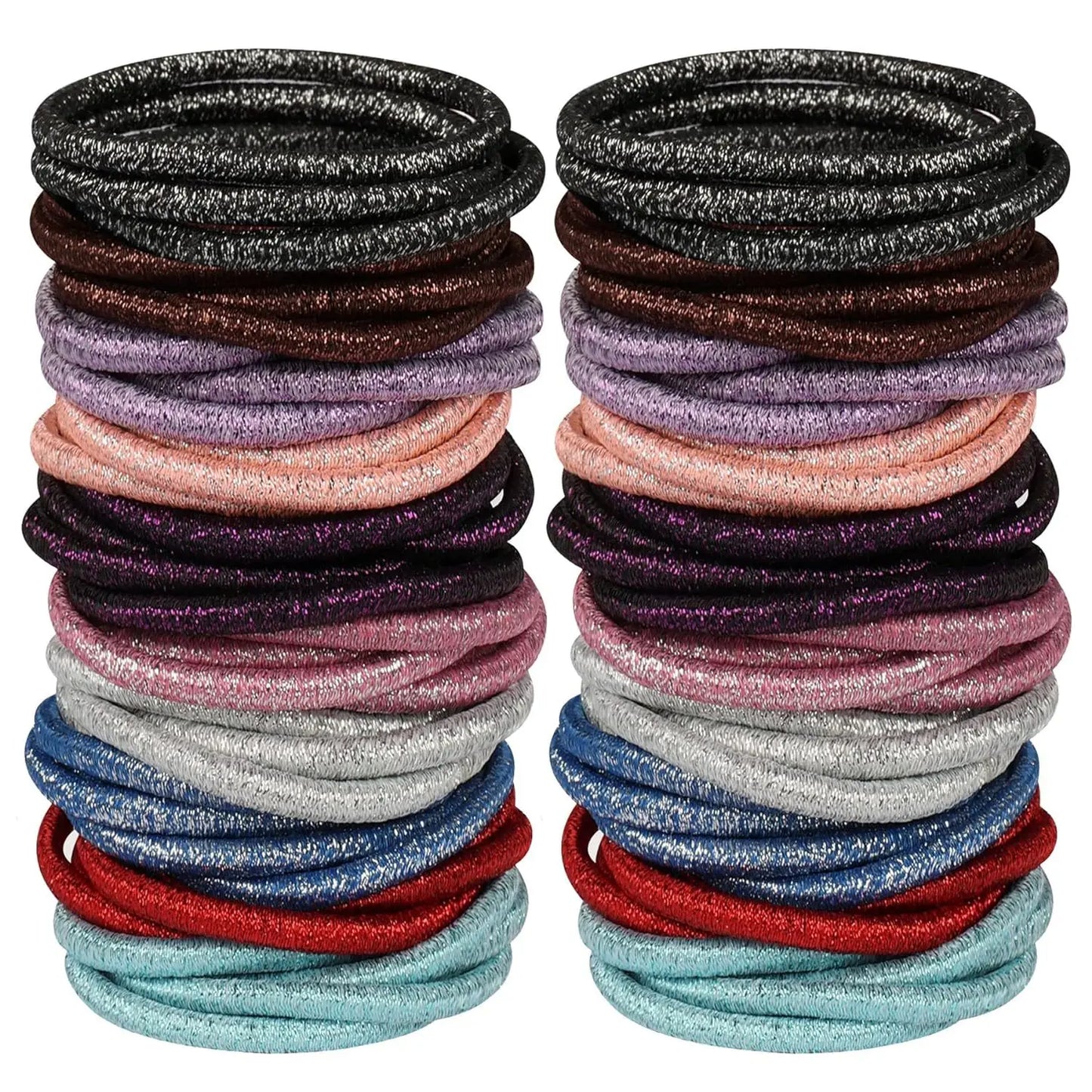 50pcs Black Elastic Hair Band Leagues Ties Colets Scrunchies Springs Gum Accessory For Girl Women No Damage Pigtails Holder Set