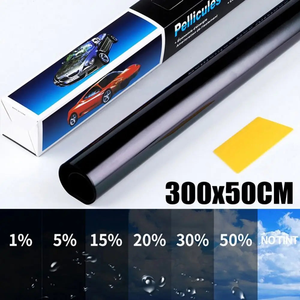 Black Window Tint Film Durable Car Foils Scratch Resistant Glass Sticker Solar UV Protection Sun Shade Practical Windshield