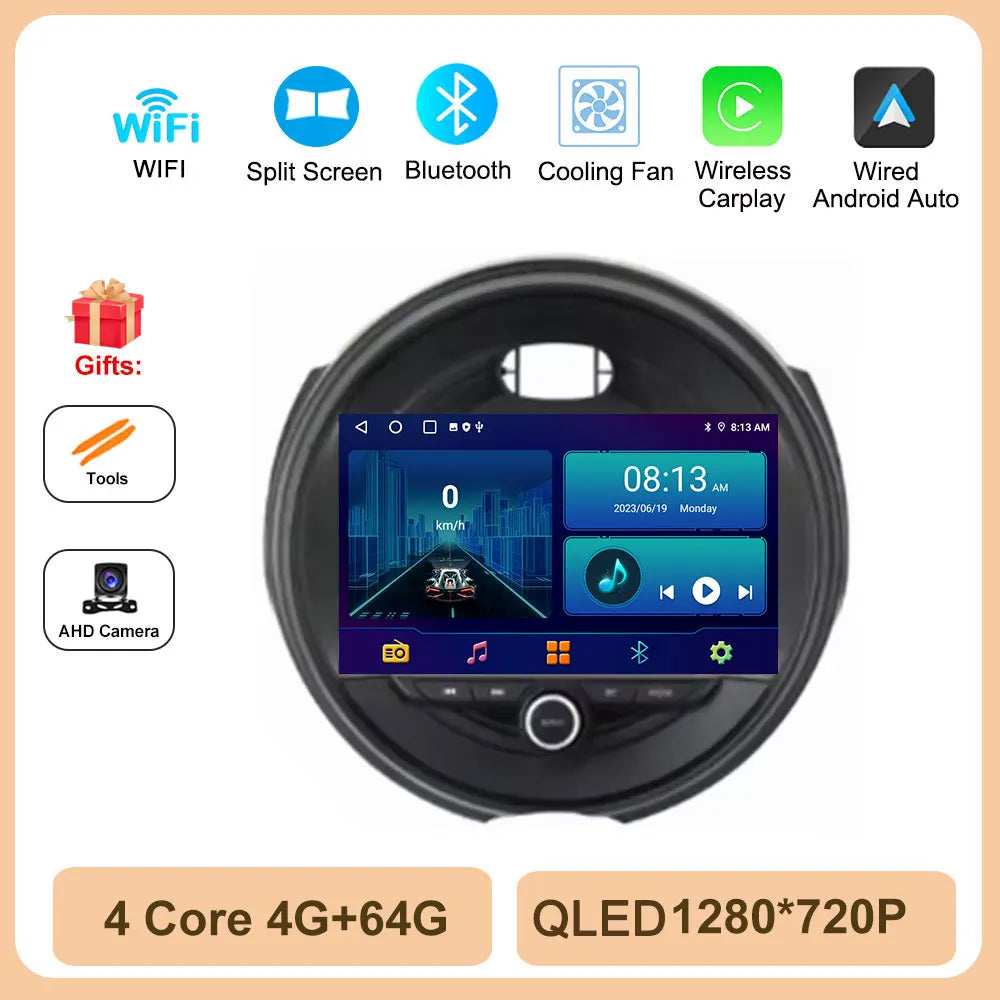 Car Stereo with Apple CarPlay & Android Auto, Compatible with Mini Cooper F54 F55 F56 F60