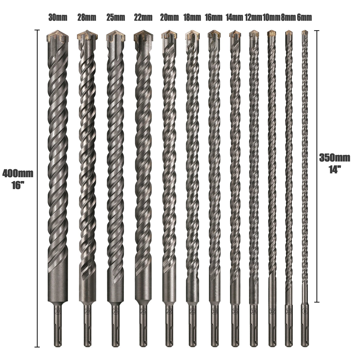 SDS Plus Cross Hammer Drill Bit 110-500mm, 4-Blade Concrete