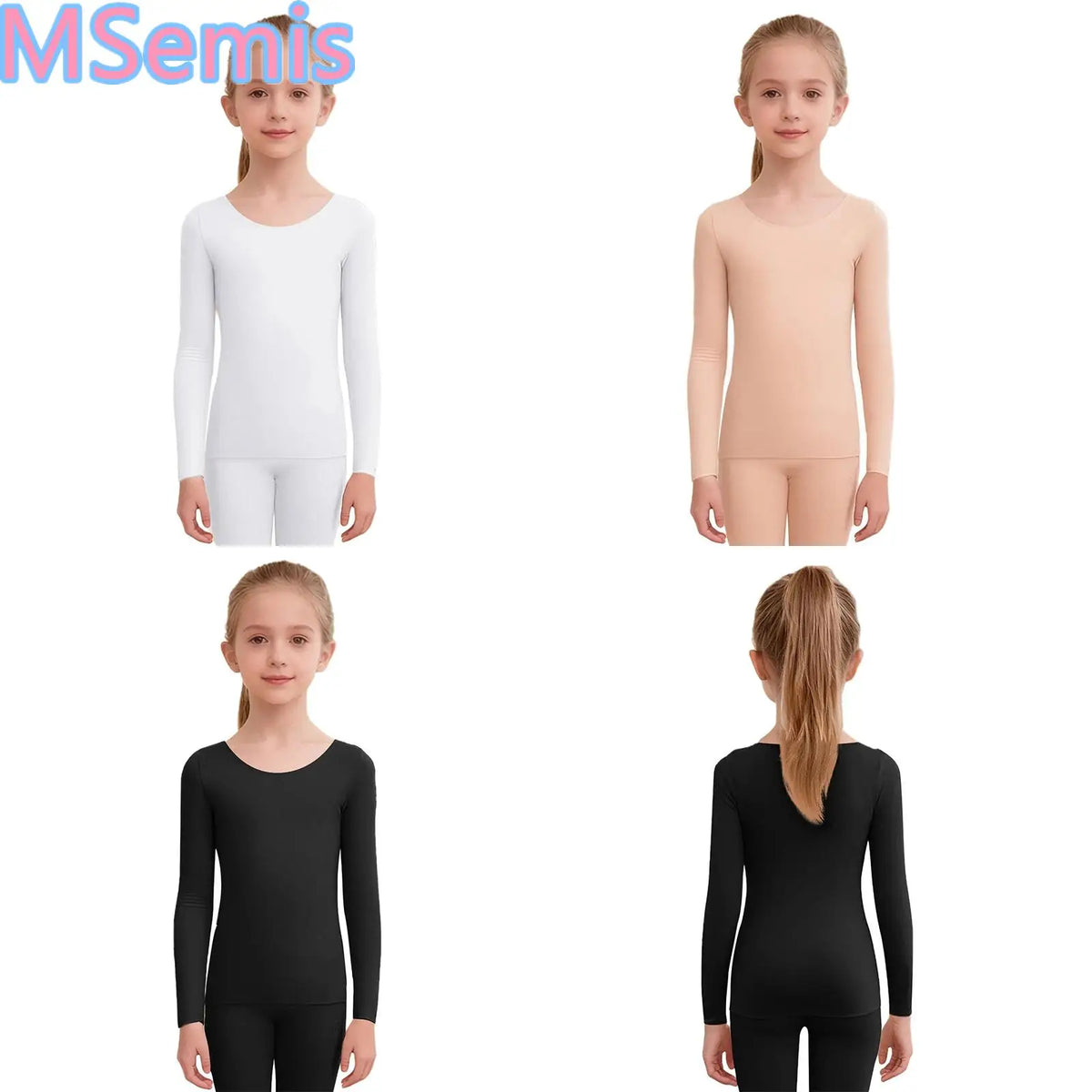 Girls Seamless Thermal Top - Long Sleeve Base Layer for Dance Practice