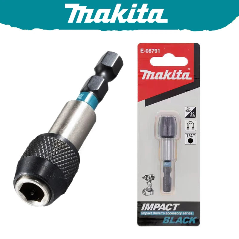 Makita E-08791 Impact Black Magnetic Bit Holder 60MM 1/4" Hexagonal Handle Magnetic Sleeve Drive Bit Tool Accessories Adapter
