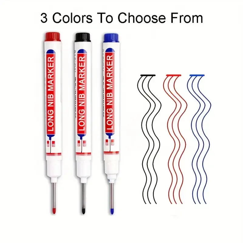 5/10/20Pcs Deep Hole Long Nib Head Markers For Metal Perforating Pen Waterproof Bathroom Woodworking Decoration Multi-Purpose