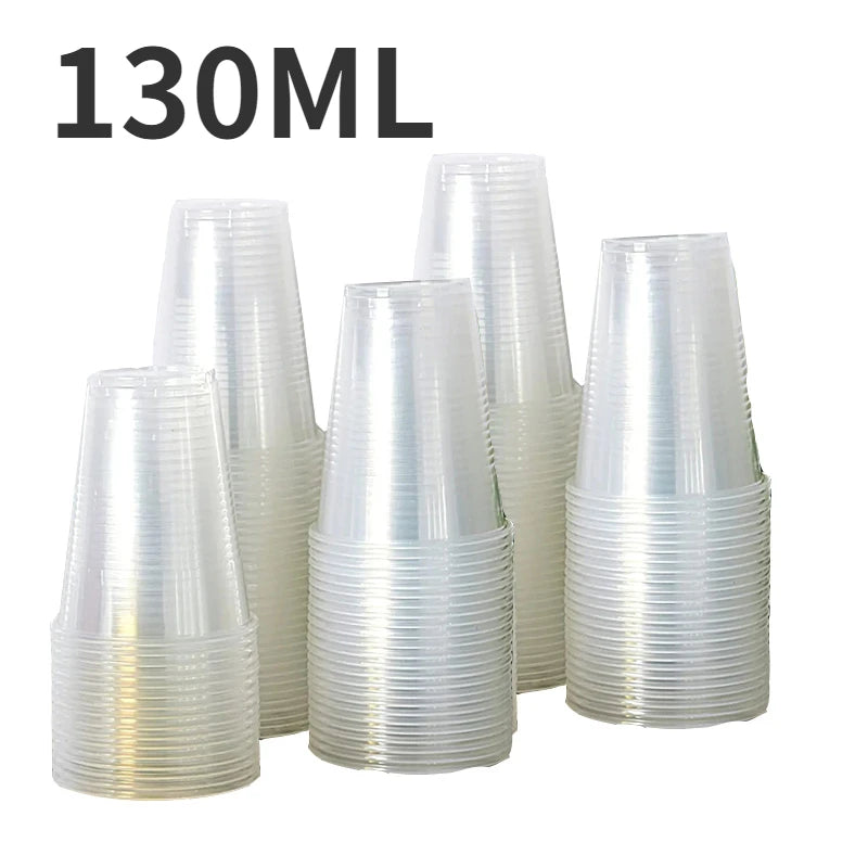 50/100PCS Disposable Clear Plastic Cup Outdoor Picnic Plastic Cup Drinking Cup for Parties Birthdays Weddings Camping Utensils