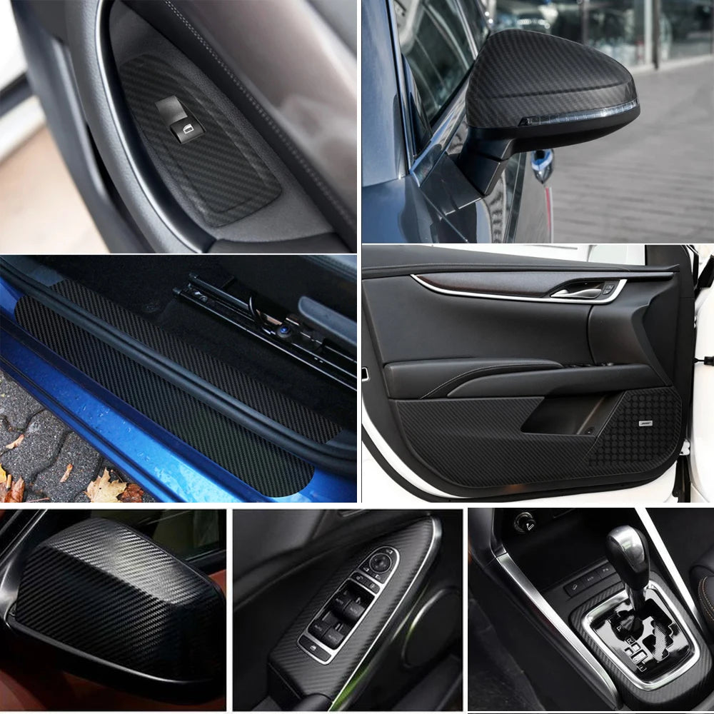 50*152/200/300cm 3D Carbon Fiber Vinyl Wrap Film Black Self Adhesive Vinyl Car Wrap Foil Sticker Console Computer Laptop Skin