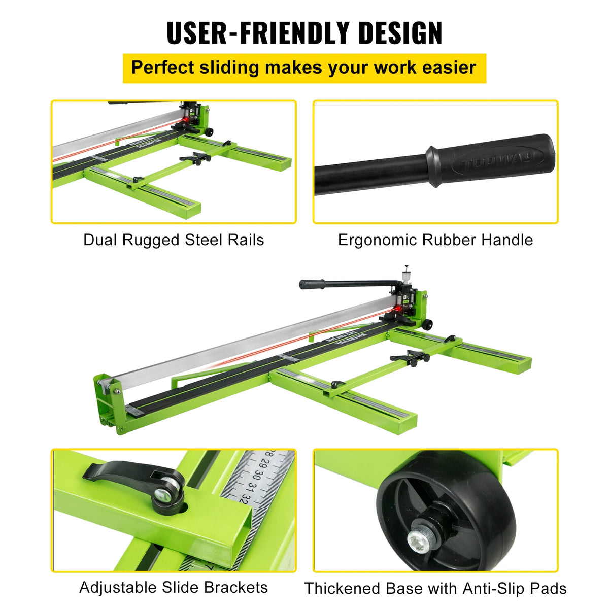 Manual Tile Cutter with Laser Guide, 31.5 to 47 Inch