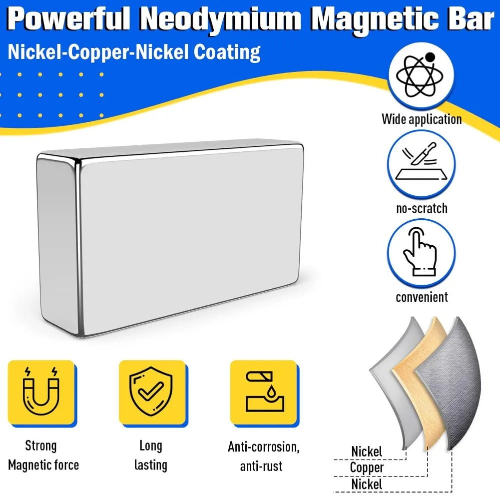 Neodymium Block Magnets N35, 50 Pc Strong Permanent Magnet Set