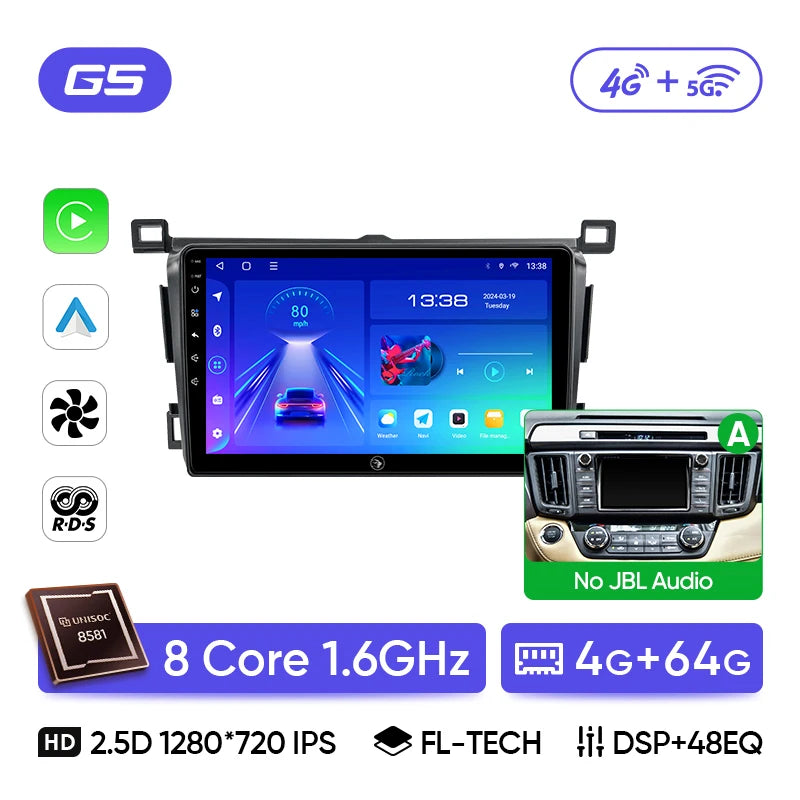 Ainavi Car Radio Multimedia Player For Toyota RAV4 RAV 4 XA40 2013-2019 RHD LHD Android 12 Auto Wireless Carplay Car Stereo DSP