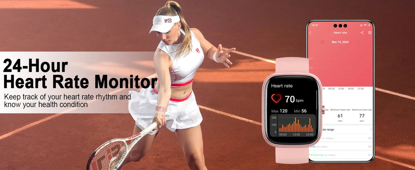 Nerunsa 1.91" Smartwatch with Bluetooth Calling & GPS – IP68 Waterproof Fitness Tracker | 110+ Sport Modes, Heart Rate & Sleep Monitor for Android & iOS