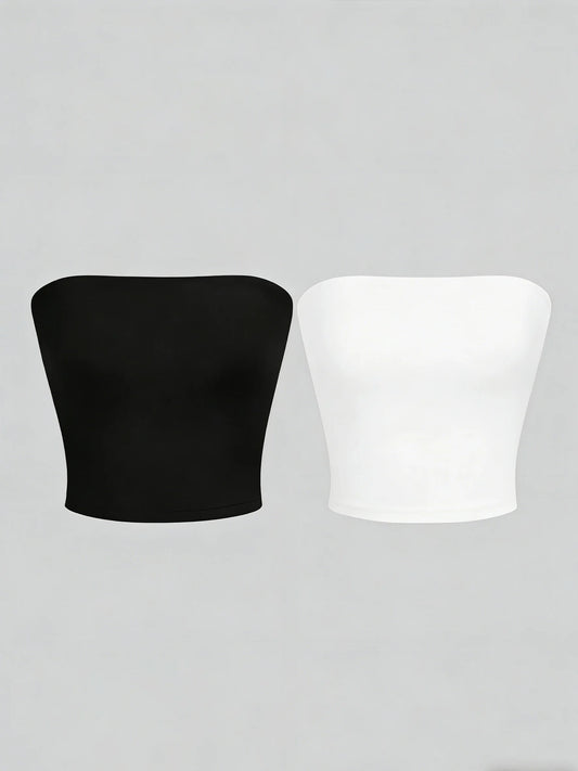 Women's Strapless Backless Halter Blouse, 2-Pack — Sexy Summer Tops