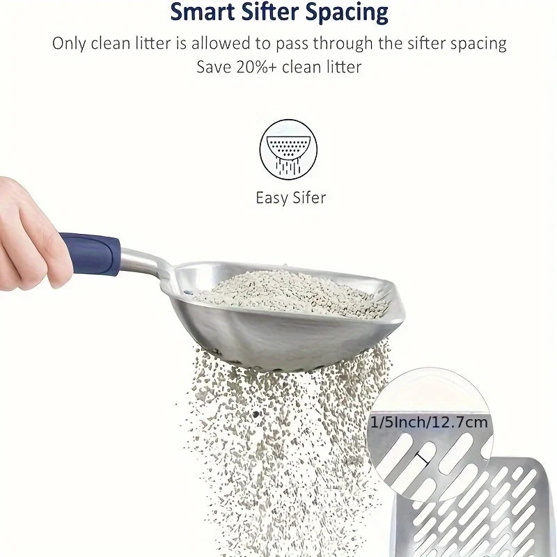 Extra Large Aluminum Cat Litter Scoop - Deep Shovel, Long Handle – photo 6