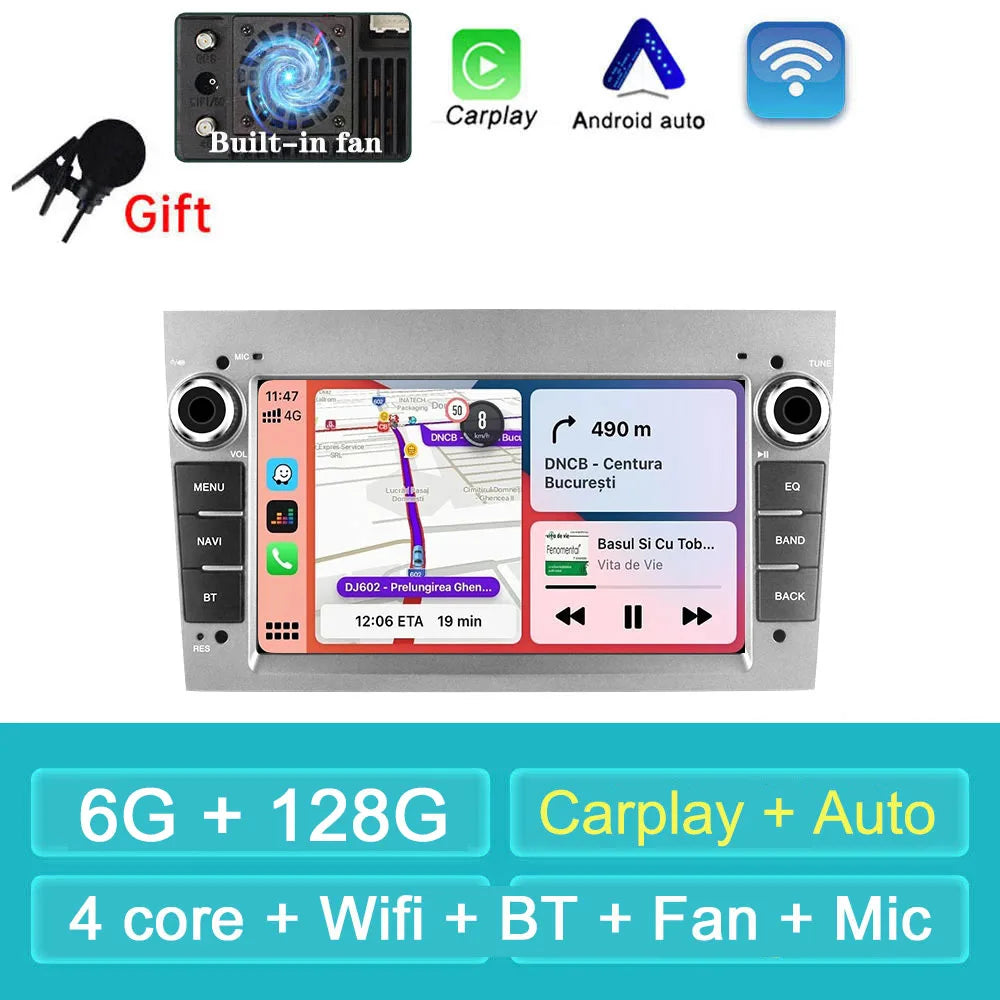 Car Stereo with Apple CarPlay & Android Auto, Compatible with Opel/Vauxhall Astra, Antara, Vivaro, Vectra & Corsa