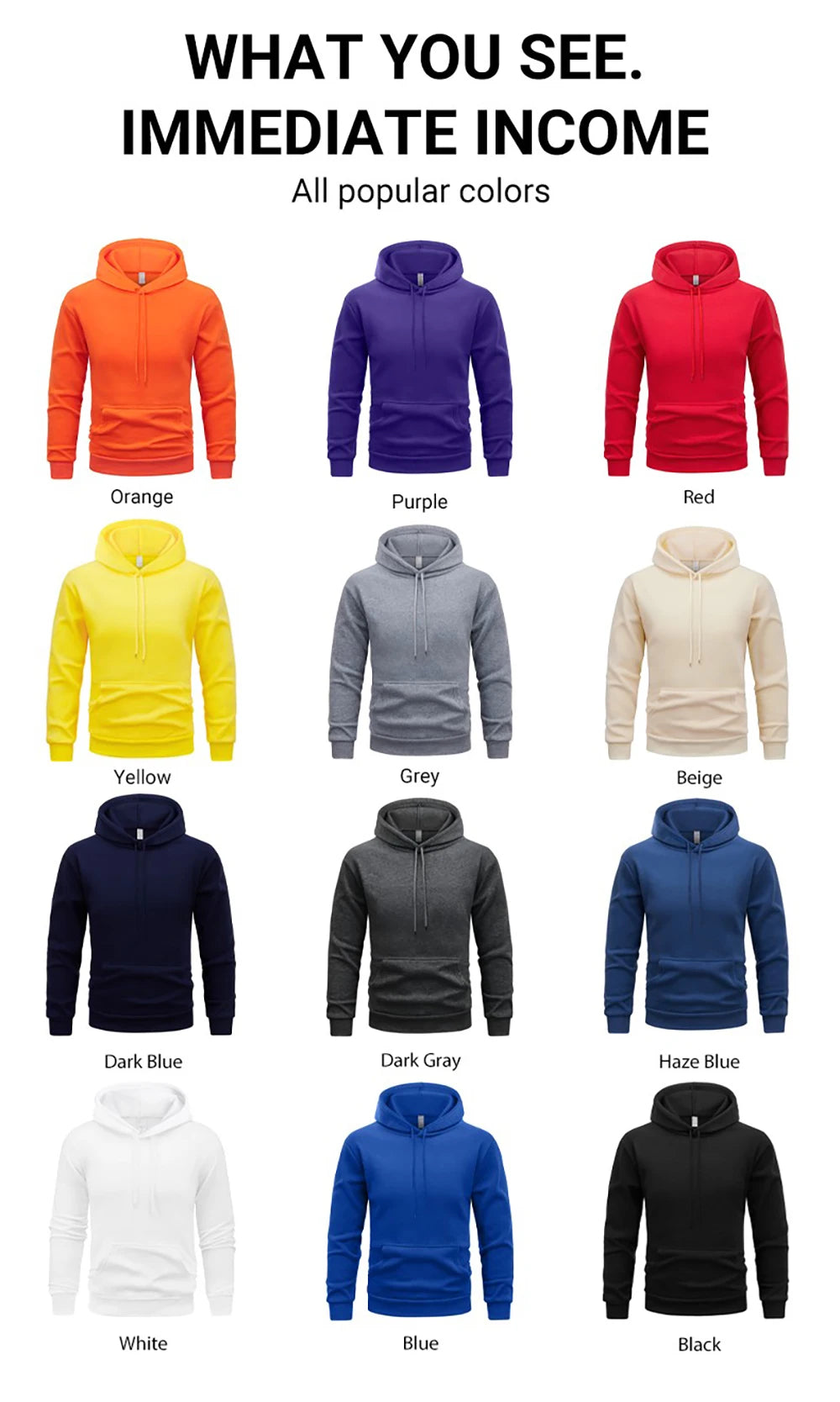 Custom Print Pullover Hoodie, Personalized Sweatshirt