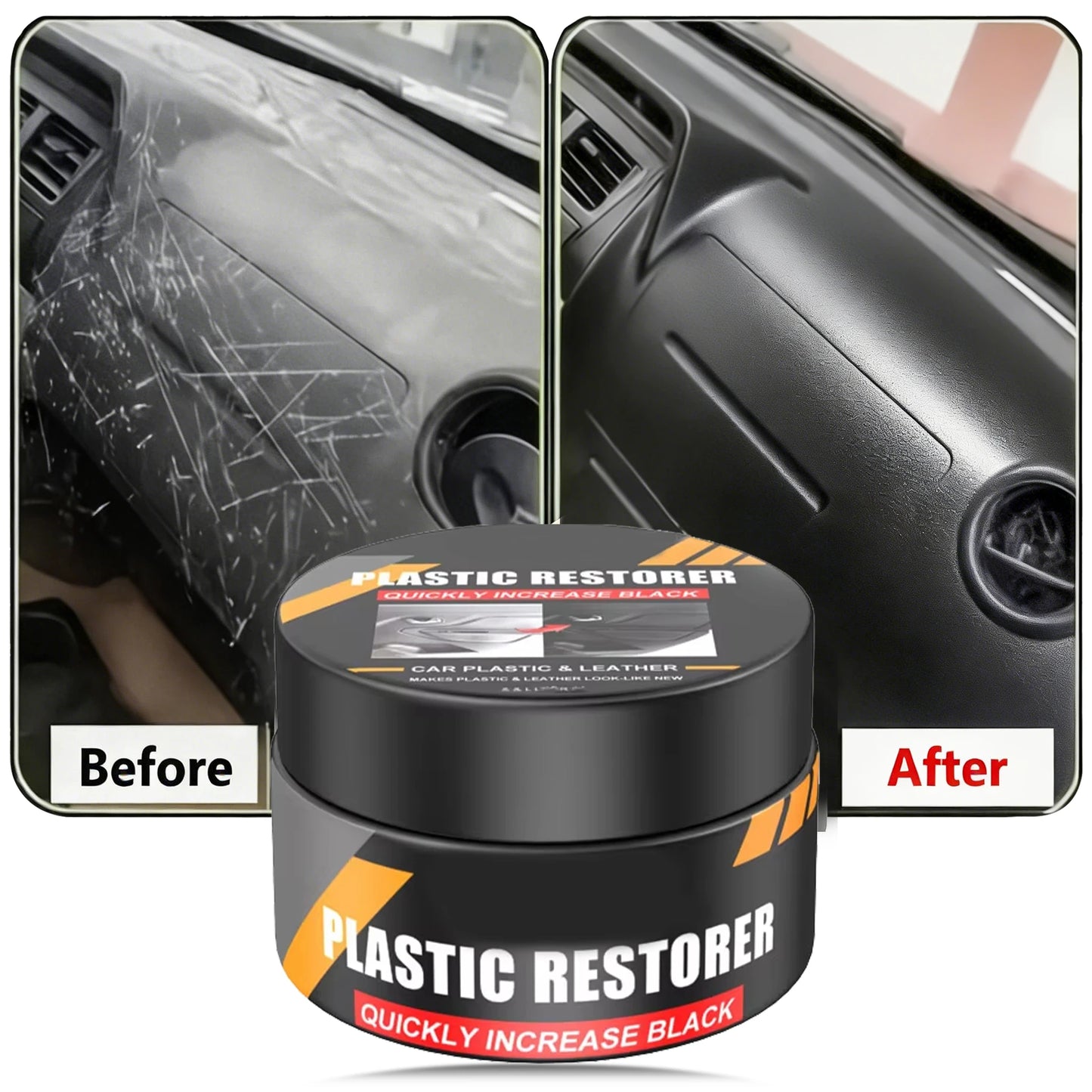 Car Plastic Restorer Crystal Clear Auto Interior Leather & Panel Renewal Wax Coating Agent Back To Black Gloss Car Wax Polish