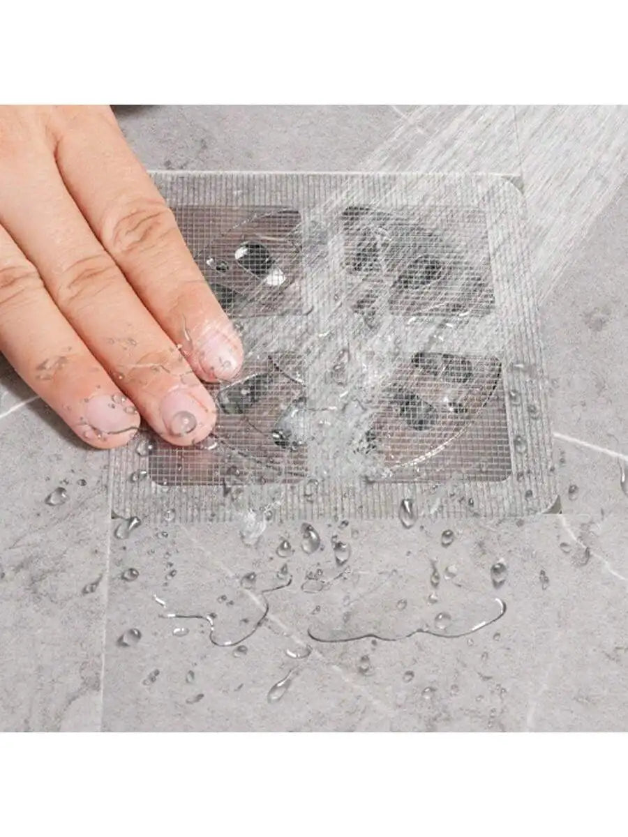 60PCS Disposable floor drain mesh,sewer filter,hair filter drain sticker, anti-odor, hair&insect, window screen repair sticker