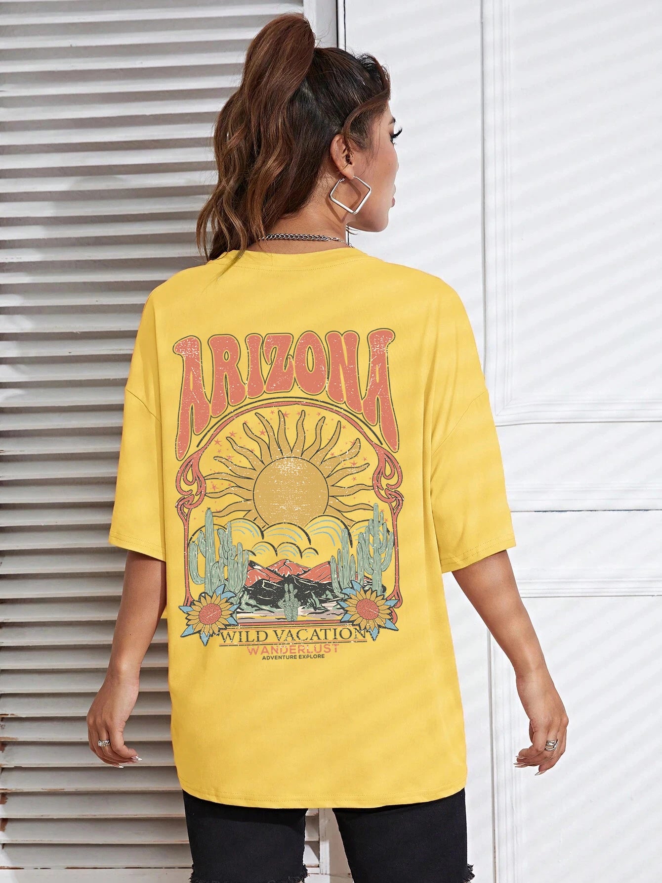 Arizona Scenery Printed Womens T-Shirt Harajuku Personality Tshirt Fashion Casual Clothing Breathable Summer T Shirts Women