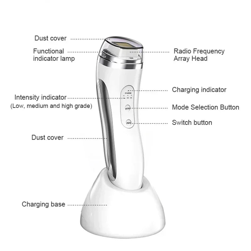 RF Radio Frequency Face Lifting Device Dot Matrix Beauty Massager Home Wrinkle Remover Skin Tightening Facial Massage Machine, women
