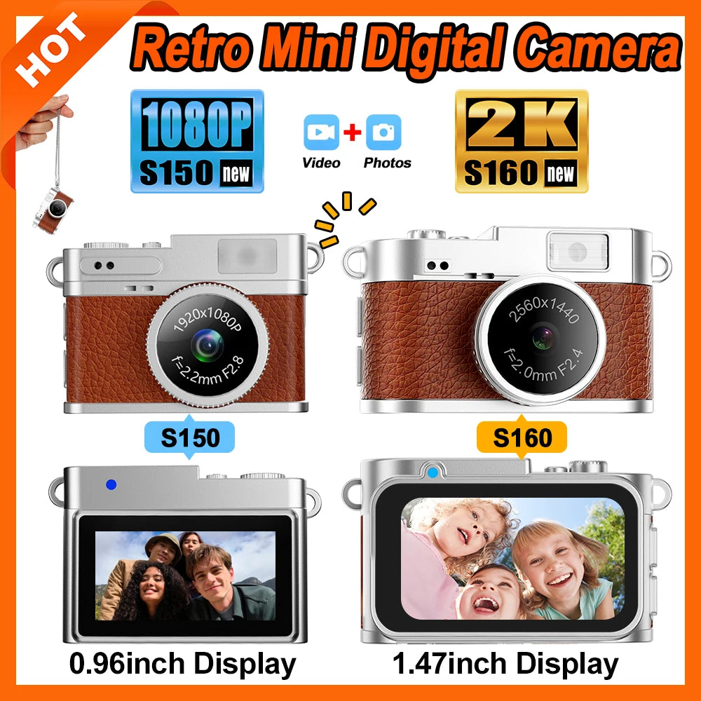 S150 Retro Mini Camera — 1080P/2K Digital Camera with Screen