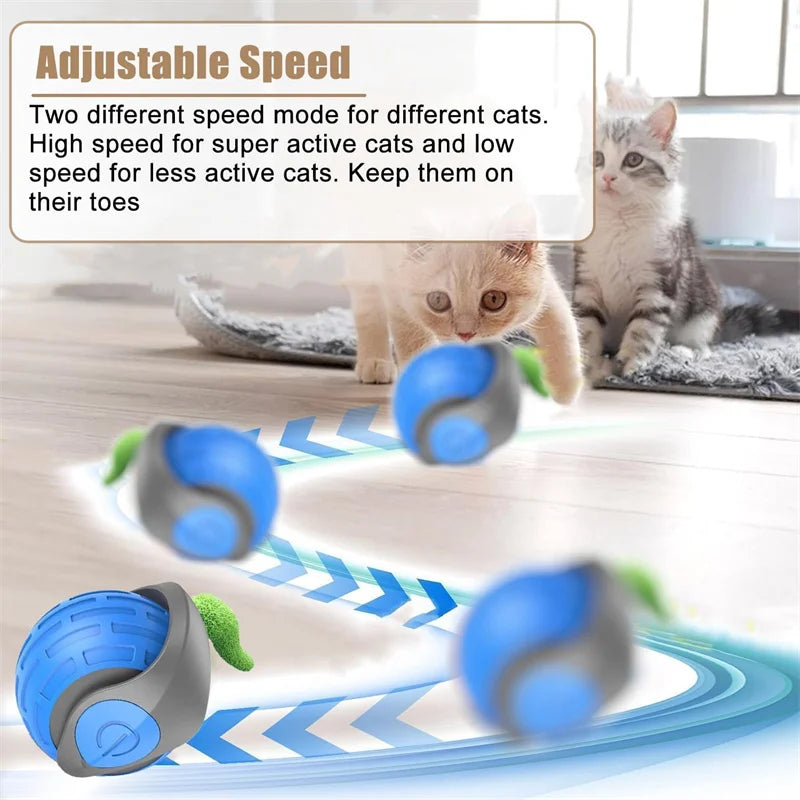 Smart Electric Rolling Cat Toy Ball – USB Rechargeable Automatic Interactive Teaser | Moving Bouncing Ball for Cats