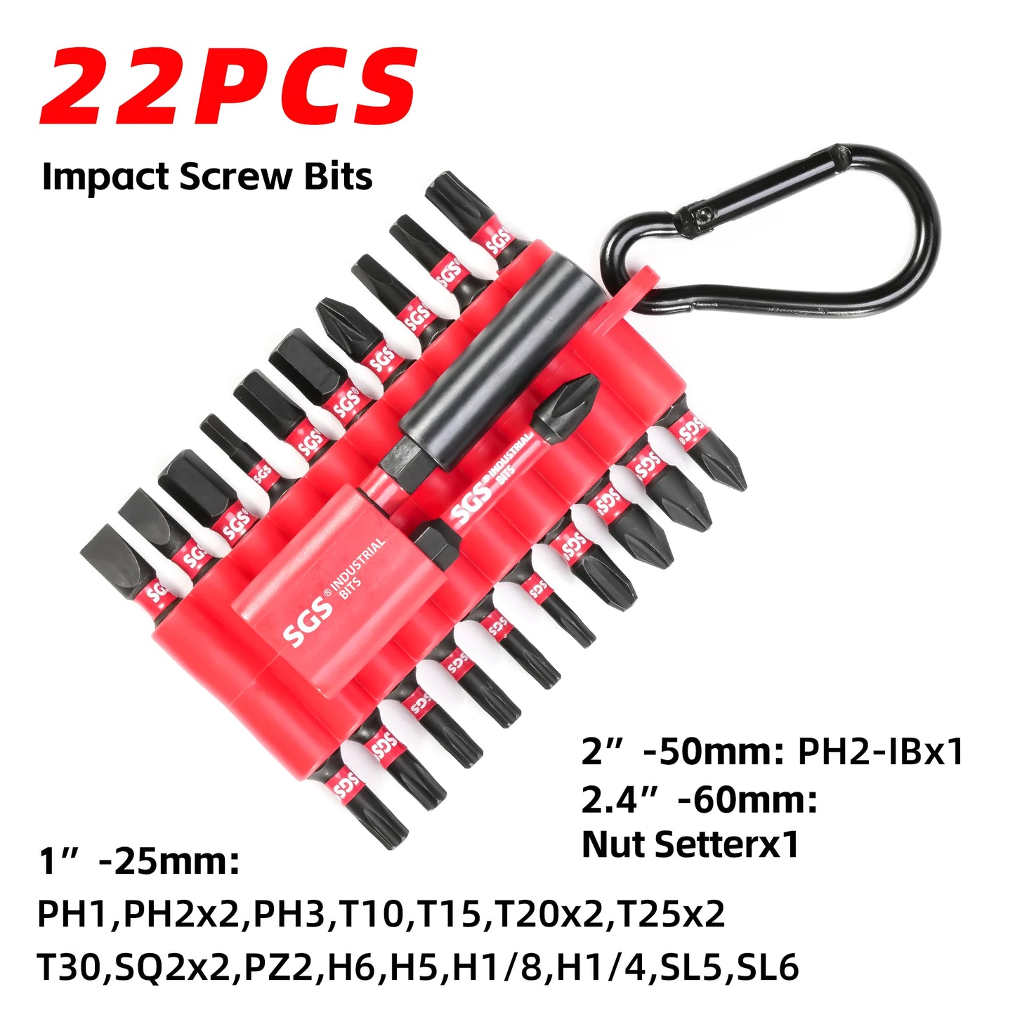 22-Piece Set of Industrial-Grade Strong Magnetic S2 Alloy Steel Screwdriver Bits, Portable Shock-Resistant Rubber Case Storage, Covering All Types Including Phillips/Flathead/Mi-Shaped/Square, Ultra-High Hardness, Rust-Proof,