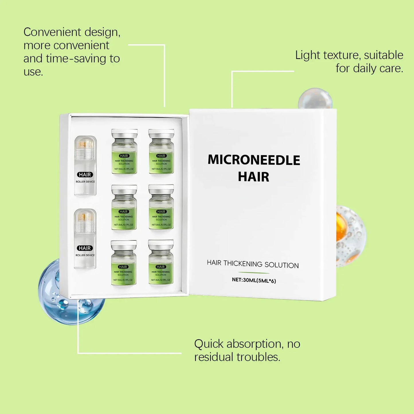 Anti-Hair Loss Scalp Care Roller Serum Kit Nourishes Roots Strengthens Hair Prevents Baldness Daily Care