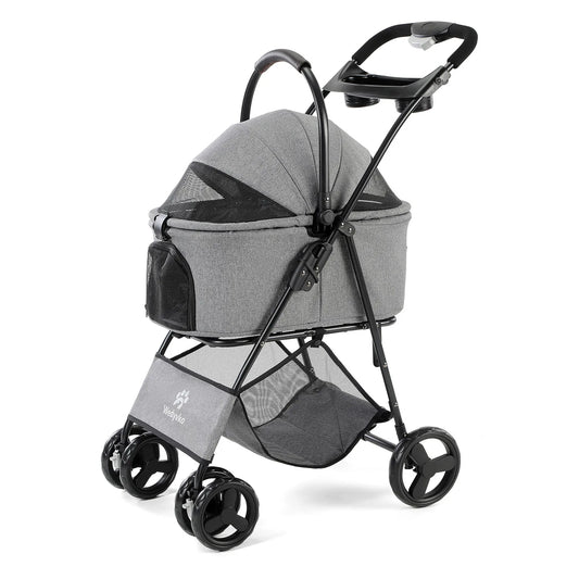 3-in-1 Pet Stroller with Removable Carrier – Folding All-Terrain Waterproof Stroller for Small & Medium Dogs & Cats | 7 Colors
