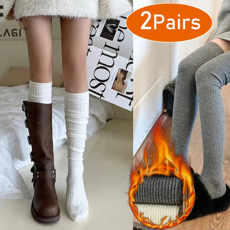Women's Knit Knee High Socks, Soft Fuzzy