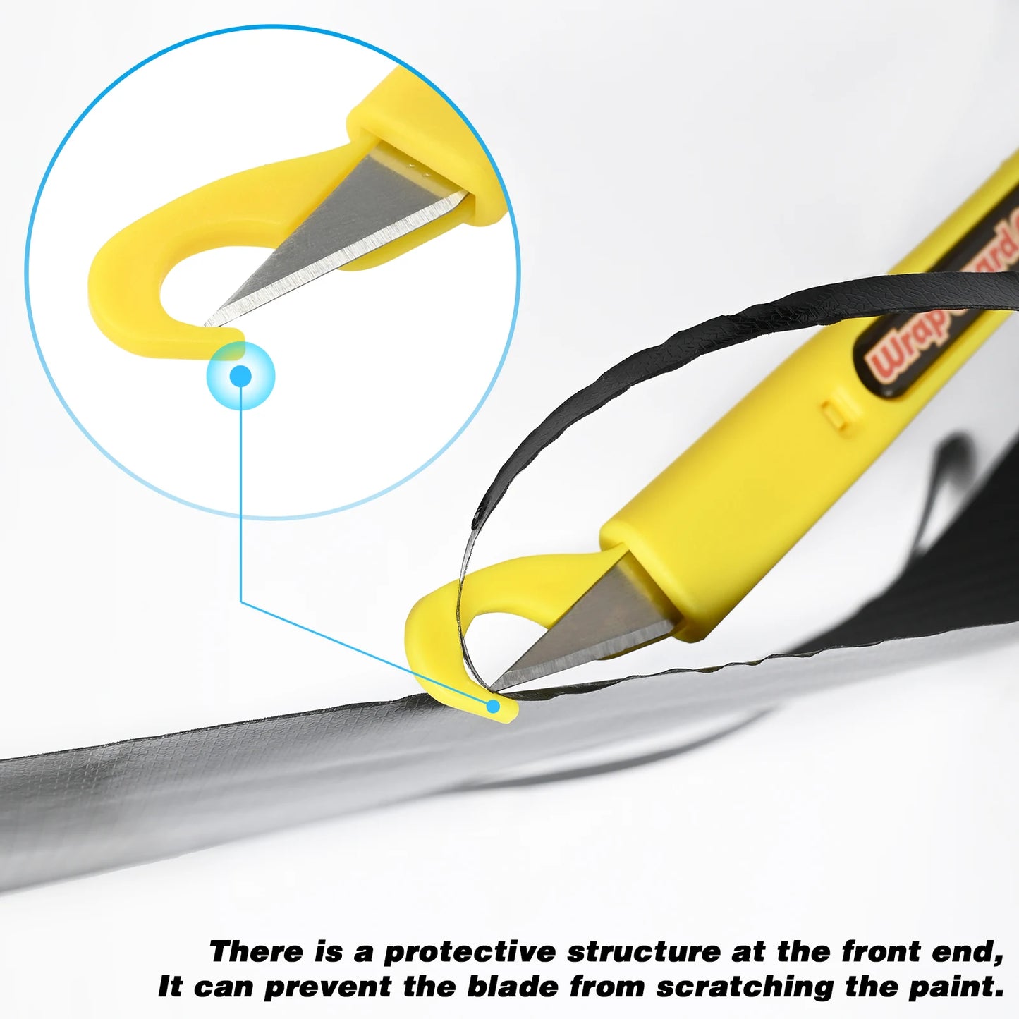 EHDIS 2pcs Carbon Fiber Wrap Guard Knife Cutter With 10pcs Blade Car Film Vinyl Detailing Squeegee Window Tint Cut Crafting Tool