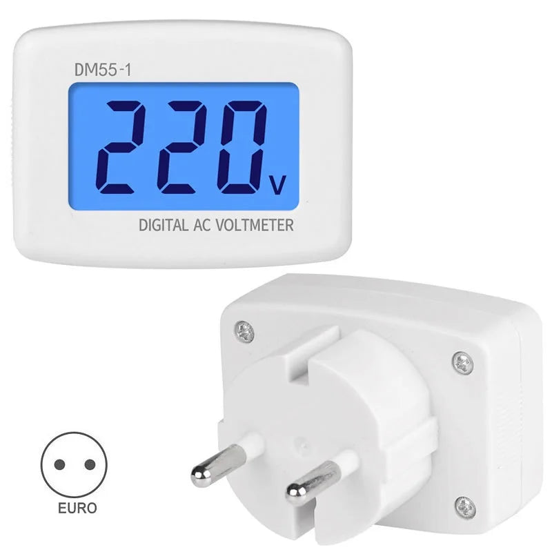 Digital voltmeter EU USA plug voltage meter socket voltage tester LCD display voltmeter 110V 220V wall panel voltmeter DM55-1