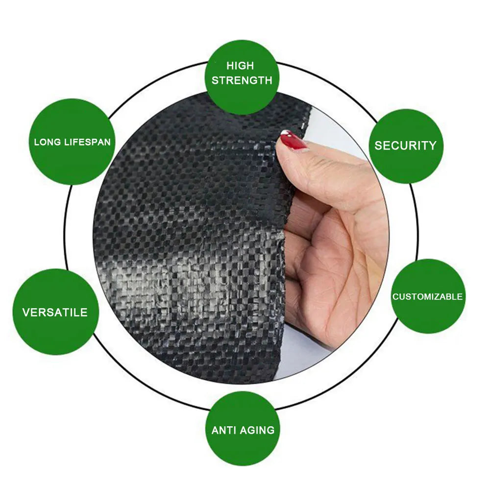 19.6in x16.4ft Weed Barrier Landscape Fabric Black Woven Sheet UV Tear Resistant Ground Cover Gardening Mat for Driveway Control