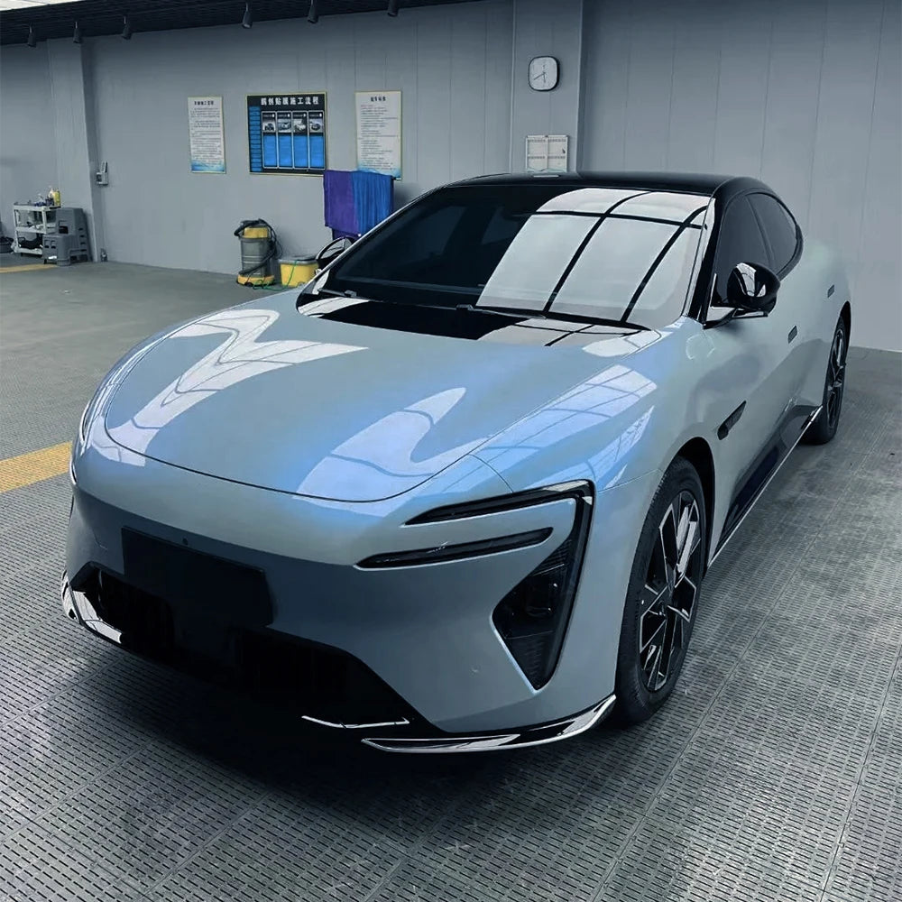 Magic Pearl Gray & Blue Car Sticker Wrap Vinyl Film Color Change PET Bubble Free Wrapping Decals Car Sticker Interior Exterior