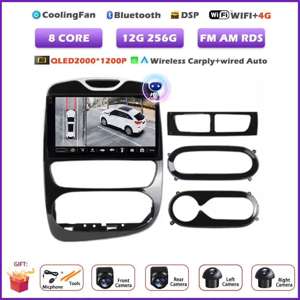 For Renault Clio 4 2012-2016 Carplay Car Radio Multimedia Video Player Android 16 Auto WIFI GPS Navigation DSP stereo BT tools