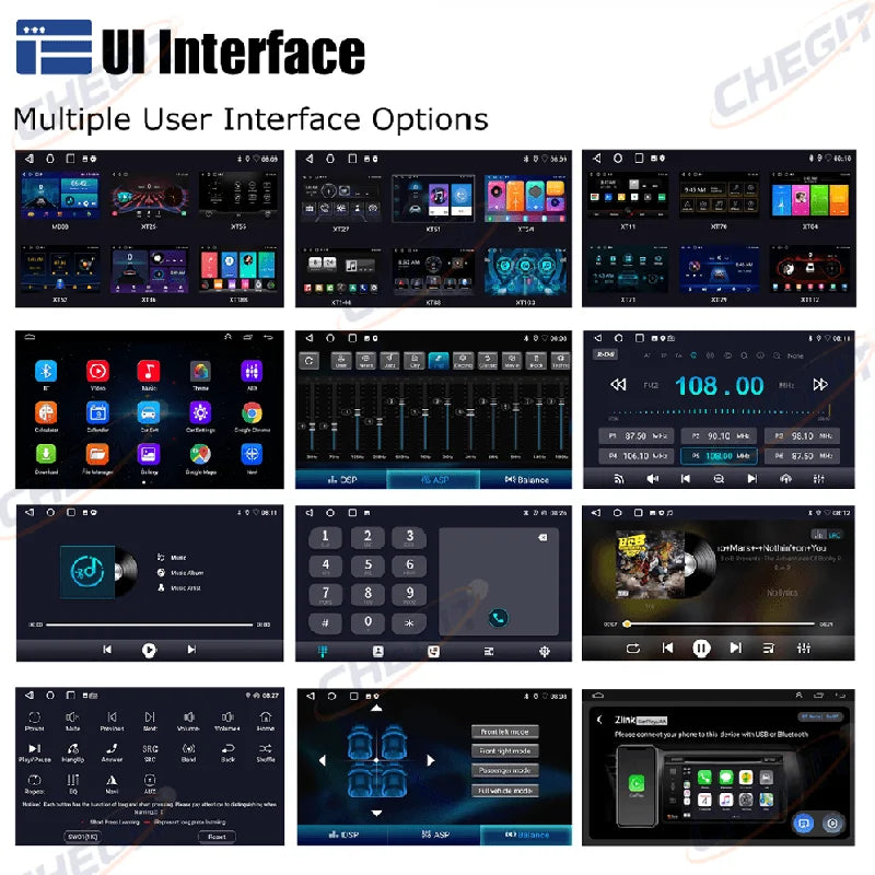 Universal 2-DIN Android 13 Car Stereo (7"/9"/10", 64GB) — CarPlay, Android Auto, GPS, WiFi