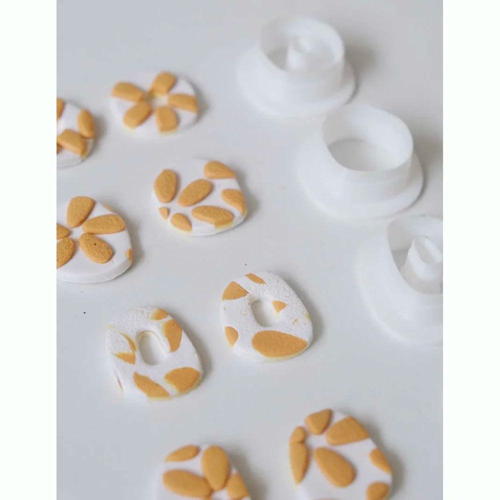 Basic Geometry Shape Polymer Clay Cutter Mold Hollow Round DIY Earring Pendant Jewelry Cutting Die Manual Mold Soft Pottery Tool