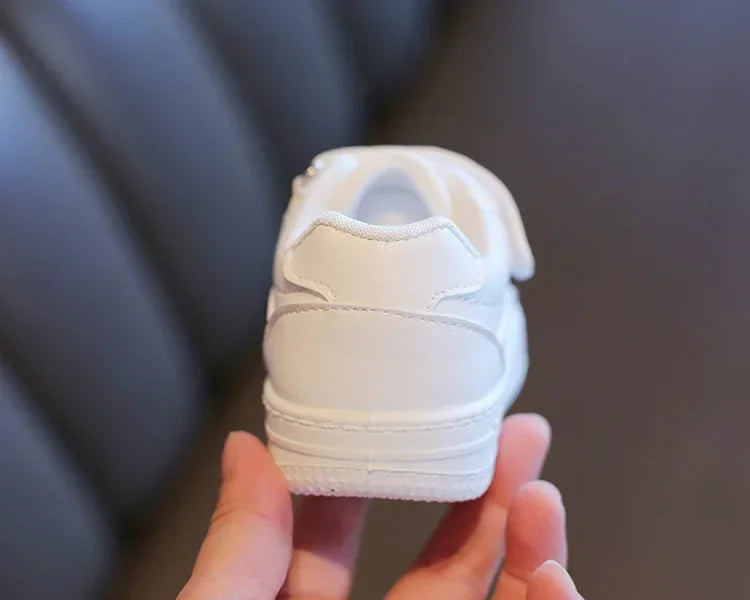 Tenis Sneakers Kids Spring/Autumn New Boys Girls Sports Shoes Casual Board Shoes Leather Soft Soled Children Small White Shoes