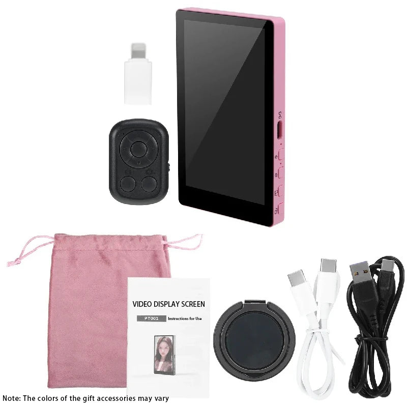 New Magnetic Selfie Monitor for iPhone Smart Vlog Selfie Screen Monitor with Remote Control 1500mAh Power Bank Pink/White/Black