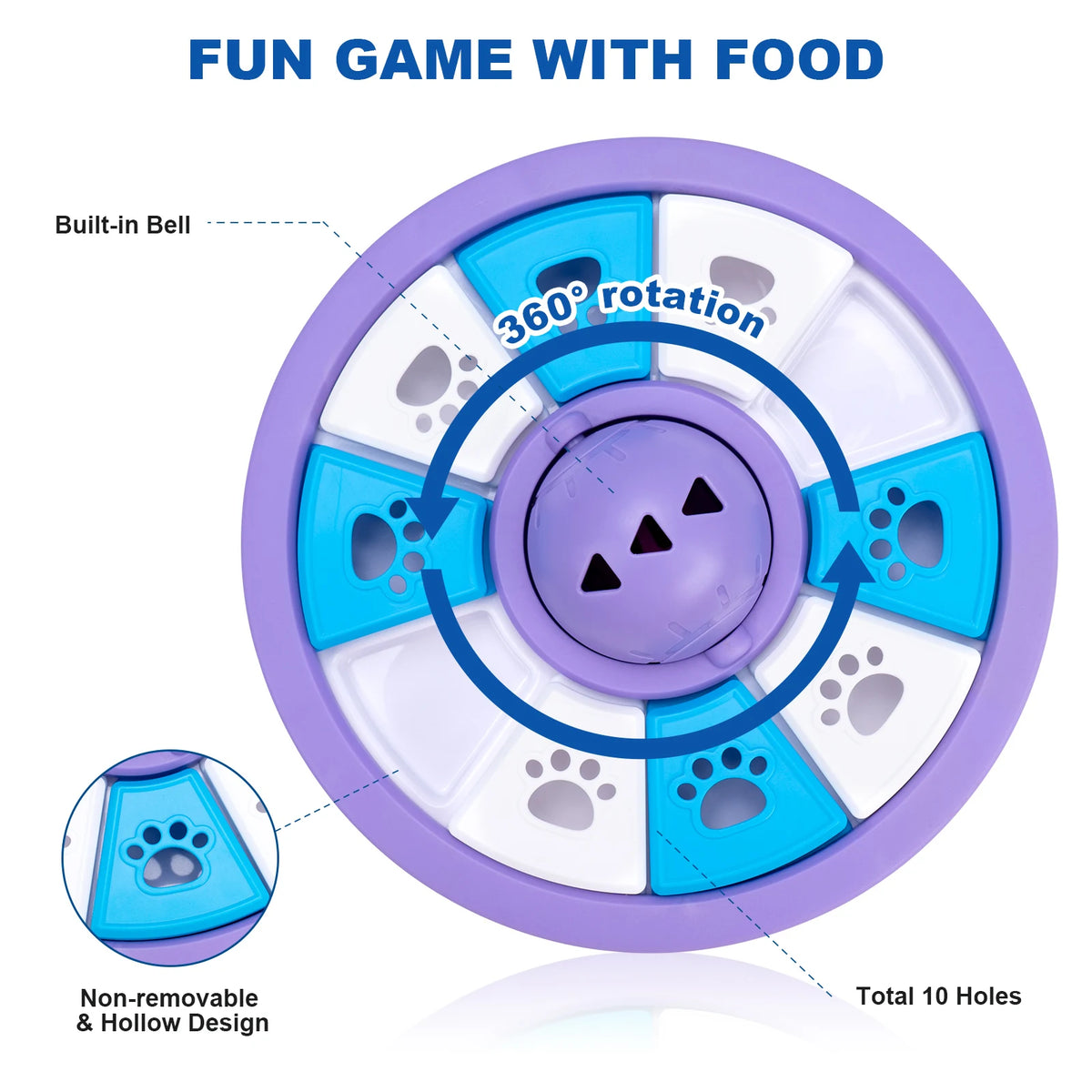 Puzzle Slow Feeder Bowl - Treat Dispenser Game for Dogs & Cats - photo 6