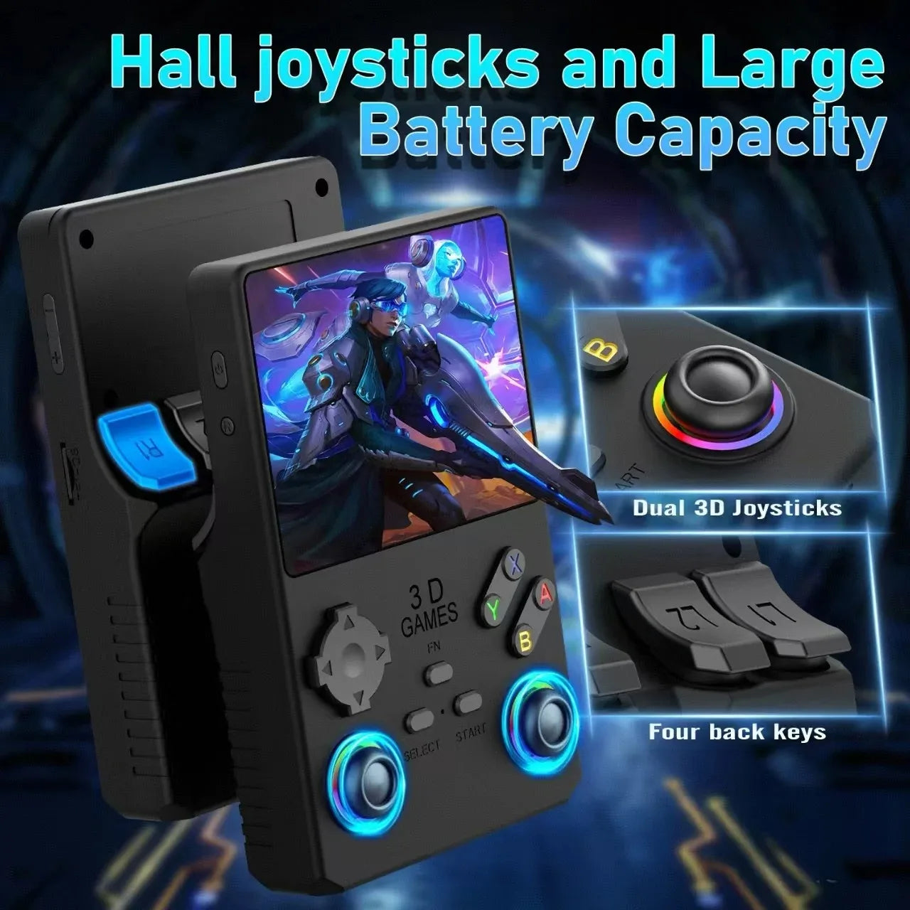 2026 V40MAX Handheld Game Console 4'' IPS Screen 4000mah Battery Joystick RGB lighting Effect 256GB with more than 40000 games