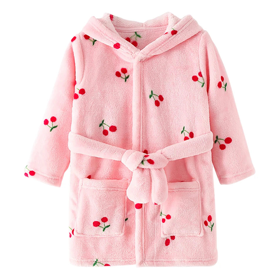 Kids Hooded Fleece Bathrobe - Cute Cartoon Robe for Boys and Girls - photo 14
