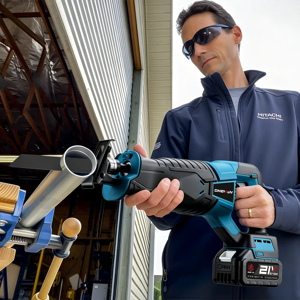 ONEVAN 3000W Cordless Reciprocating Saw Adjustable Speed Chainsaw Wood Metal Pipe Cutting Electric Saw For Makita Battery Pin