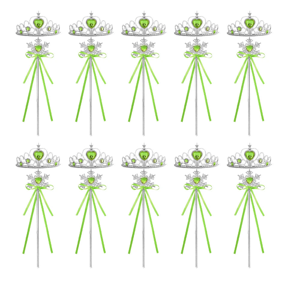 Wholesale 20pcs/lot Kids Crown Tiara Princess Magic Wand Wand Snowflake Fairy Stick Princess Show Dress Up Costume Accessories