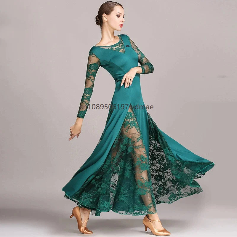 Women's long-sleeve standard ballroom dress