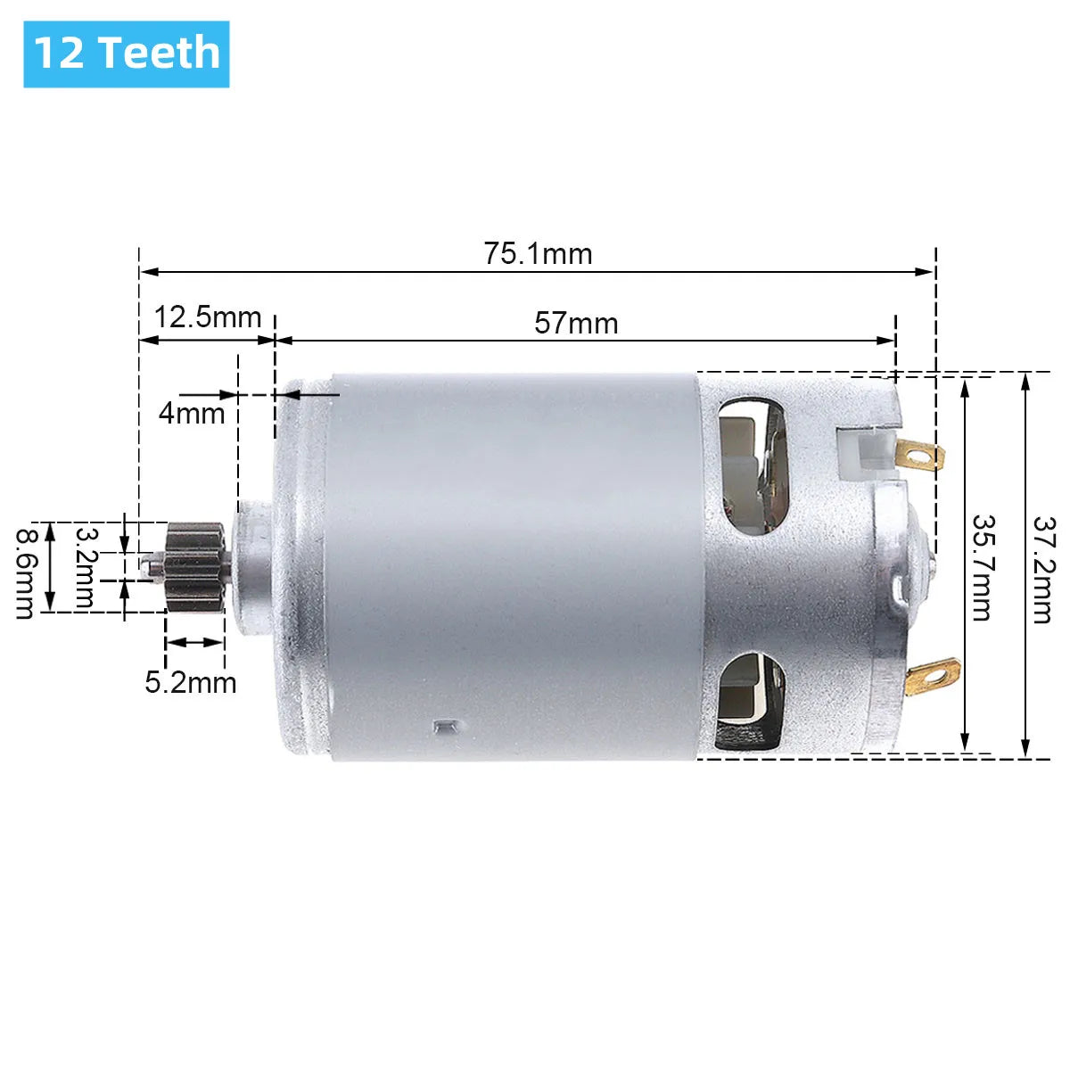 RS550 DC Motors 10.8V/12V/14.4V/16.8V/18V/21V/25V Drill Motor with 9 /11 /12/13/14Teeth High Torque Gear Box for Electric Drill