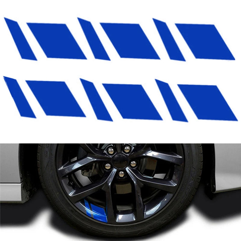 6 Pc Car Wheel Rim Reflective Stickers, Warning Decal Stripes