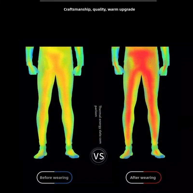 Men's Fleece Thermal Leggings - Warm Base Layer Long Underwear Pants - photo 2