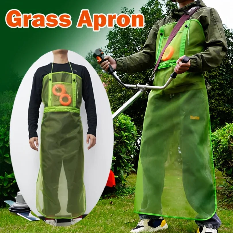 Garden lawn mowing clothing,Trimmer Shoulder Harness with Durable Nylon Strap, Breathable Mesh Garden Mowing Apron with Pocket