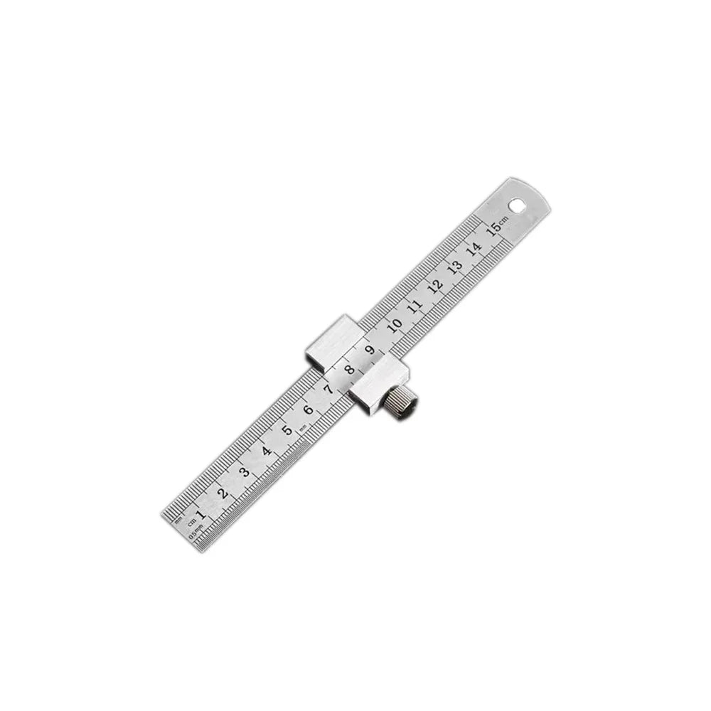 New Protable Accurate positioning Woodworking Tools Carpentry Steel Ruler Positioning Limit Block Measuring Marking Gauge